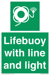 Lifebuoy with line and light